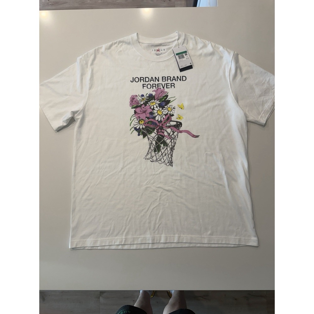 Jordan Brand Forever Oversized Graphic Tee White FV7119-100 Womens XL NWT